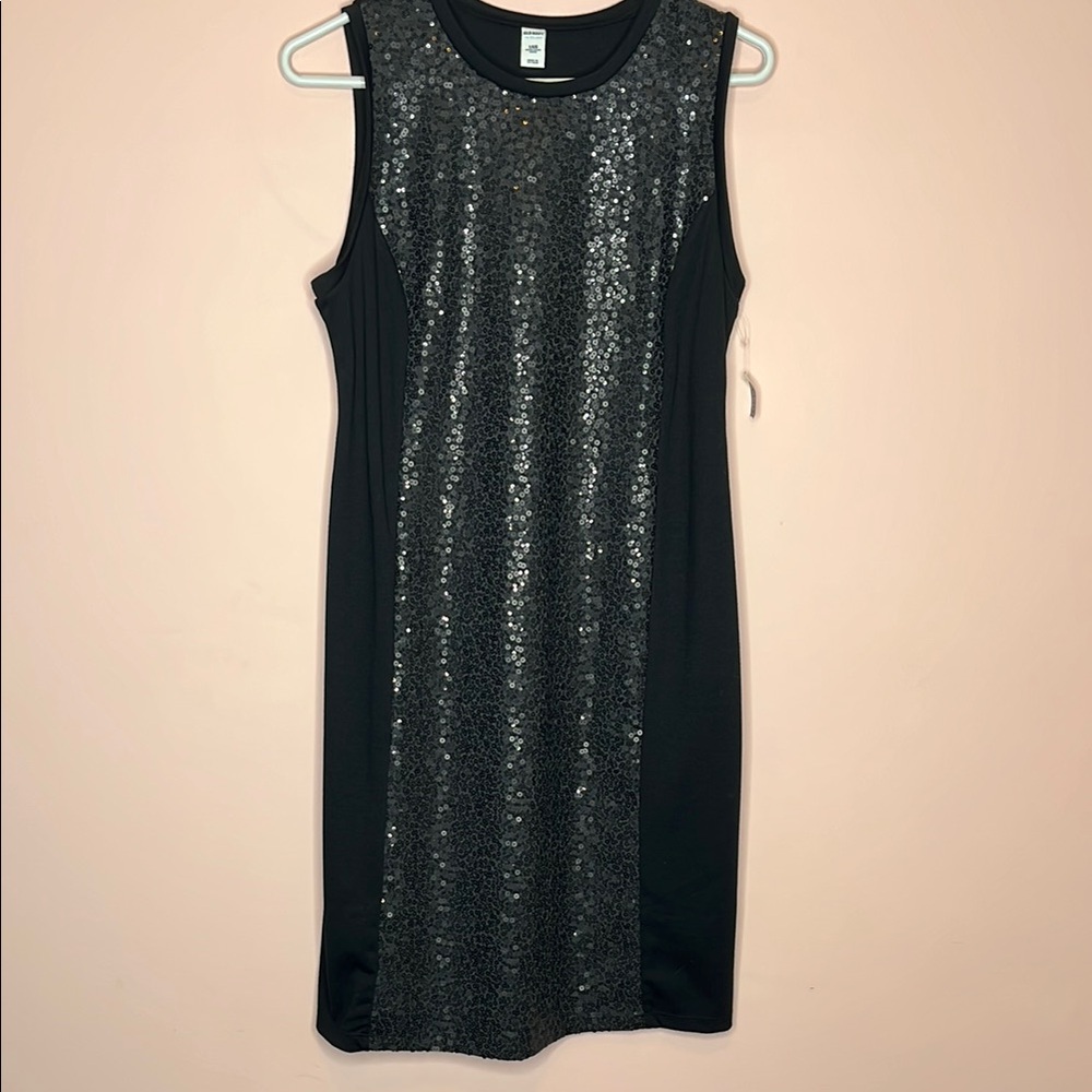 NWT Old Navy Black Sequin Sheath Mini Dress